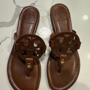 Tory Burch Brown Leather Sandals in Vintage Vachetta